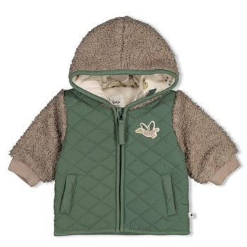feetje Bouclé Jacke mit Kapuze - Wiggle and Waddle 51800369 – Grün