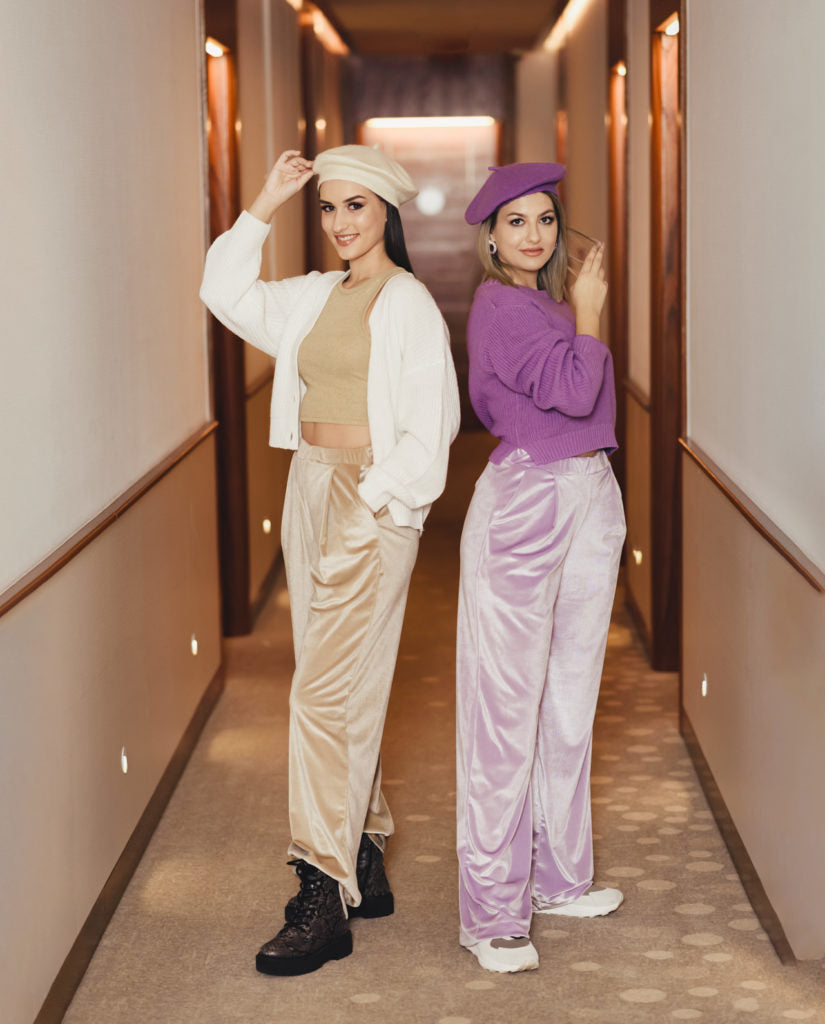 MYMAR Design Mode - Hochgeschnittene Samthose Gold