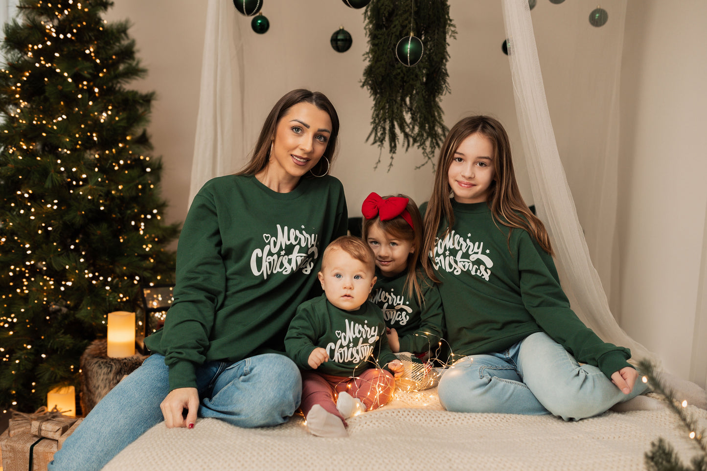 Merry Christmas Frauen Sweatshirt grün