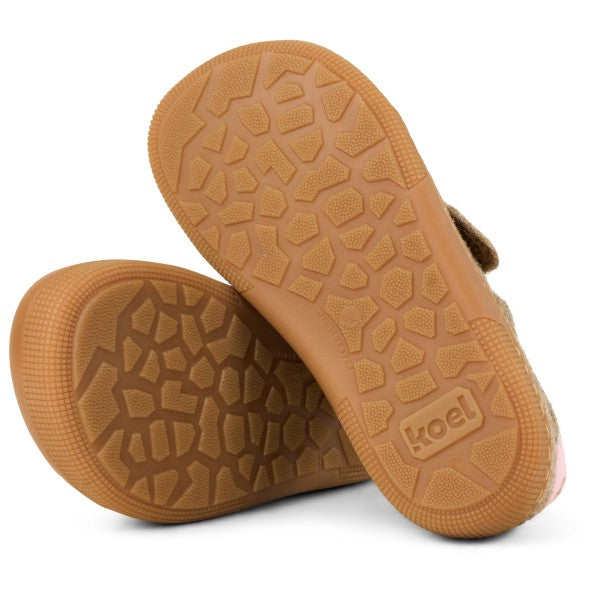 KOEL Barfuß-Hausschuh Dan Print Felt – Beige