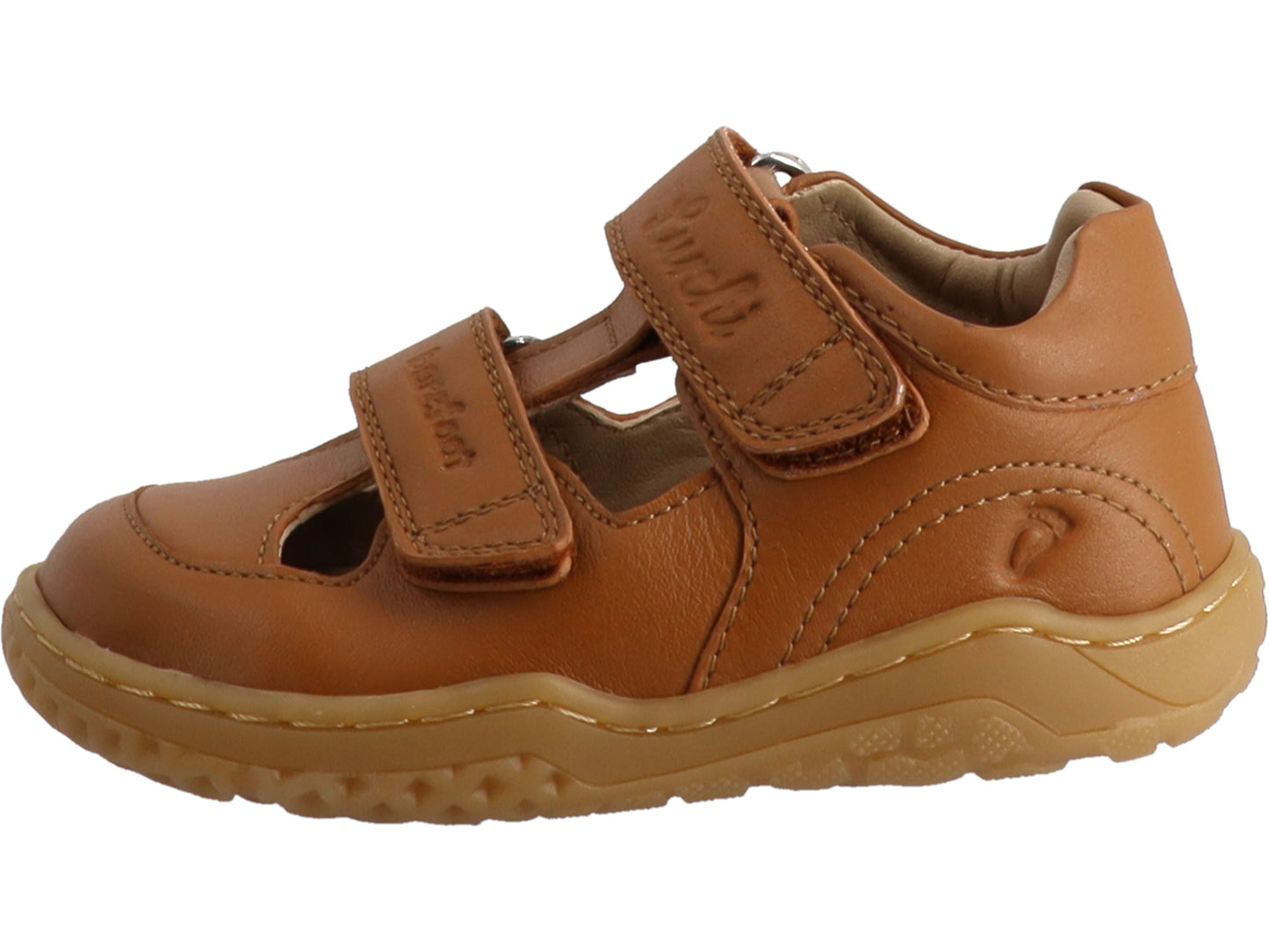 Lurchi Senti Barefoot Sandale tan Leder Klettverschluss