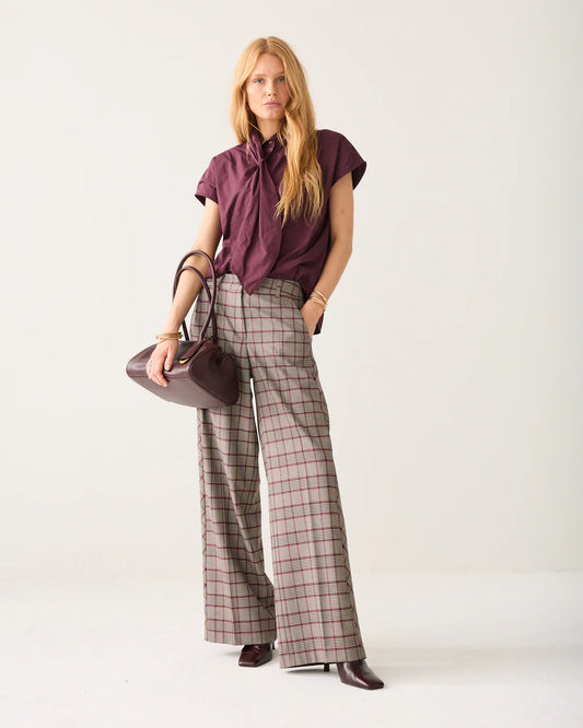 summum Karierte Hose mit Paspel