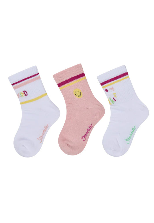 Sterntaler Socken 3er Pack 8422651 –Schulkind Zartrosa