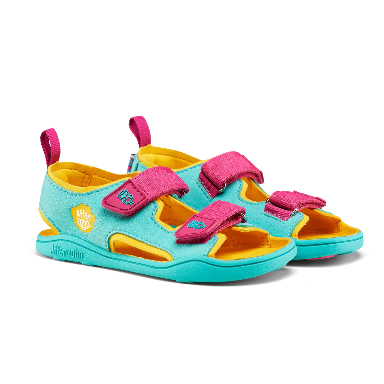 Affenzahn Sandal Vegan Airy Owl Turquoise – vegane Kinder-Barfußsandale