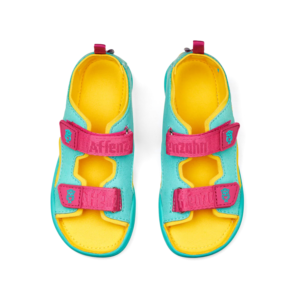 Affenzahn Sandal Vegan Airy Owl Turquoise – vegane Kinder-Barfußsandale