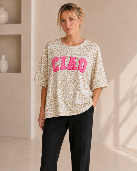 Ciao Shirt Oversize beige leo