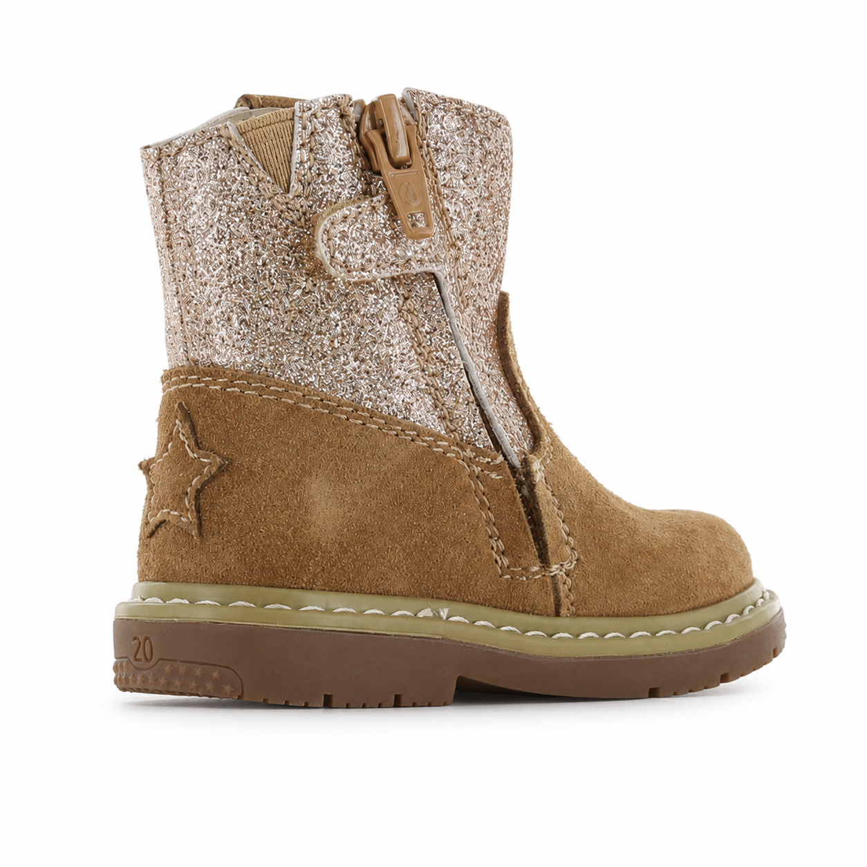 shoesme Babystiefel BC26W005-A – Cognac Glitzer