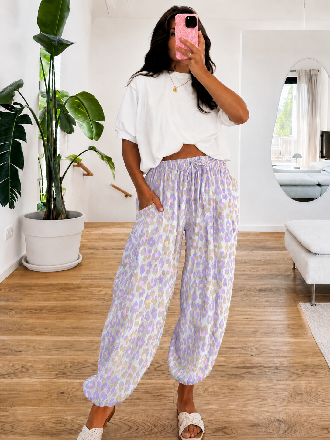 Musselin Hose Ballon Leo Lilla