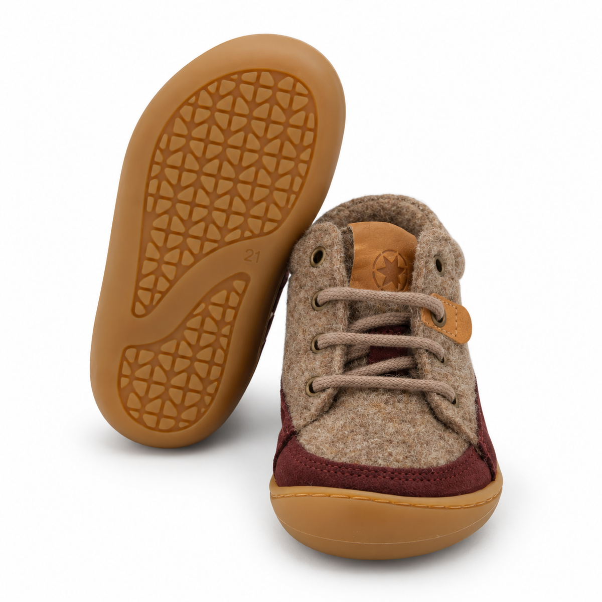 Develab Milo Firststep Filz Schnürer bordeaux