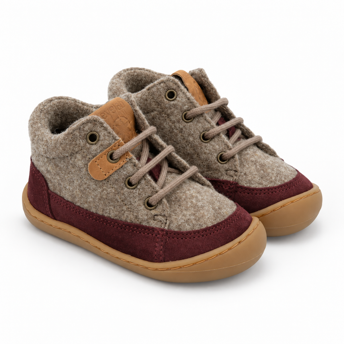 Develab Milo Firststep Filz Schnürer bordeaux