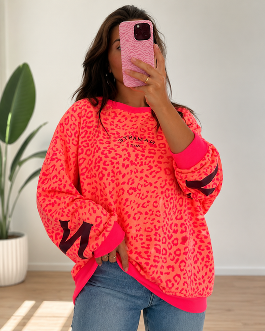 Sweater mit Rückenprint NAMASTE hot peach