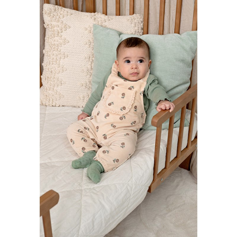 feetje Gerippte Latzhose Samt Stickerei - Lucky Bloombird 52000144 – Natur