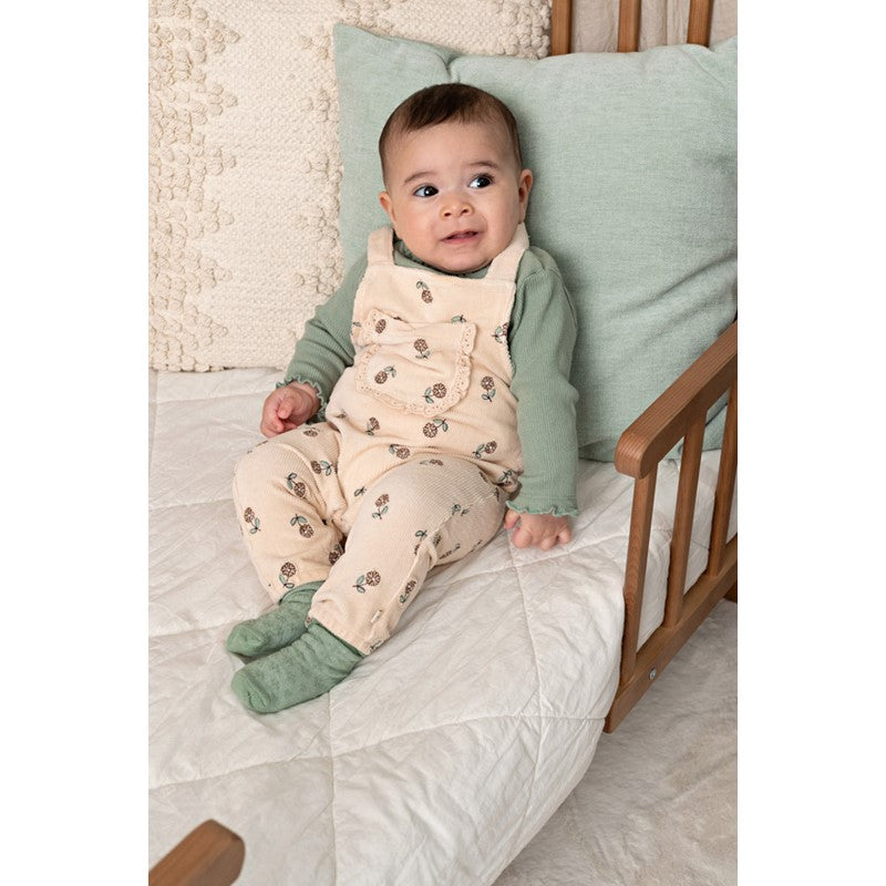 feetje Gerippte Latzhose Samt Stickerei - Lucky Bloombird 52000144 – Natur
