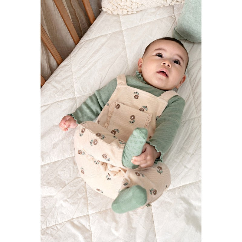 feetje Gerippte Latzhose Samt Stickerei - Lucky Bloombird 52000144 – Natur