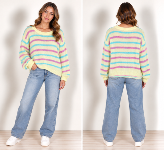 Strick Pulli Gelb
