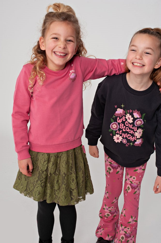 Jubel Sweater Relaxed Fit Moon Flowers Anthrazit 91600479