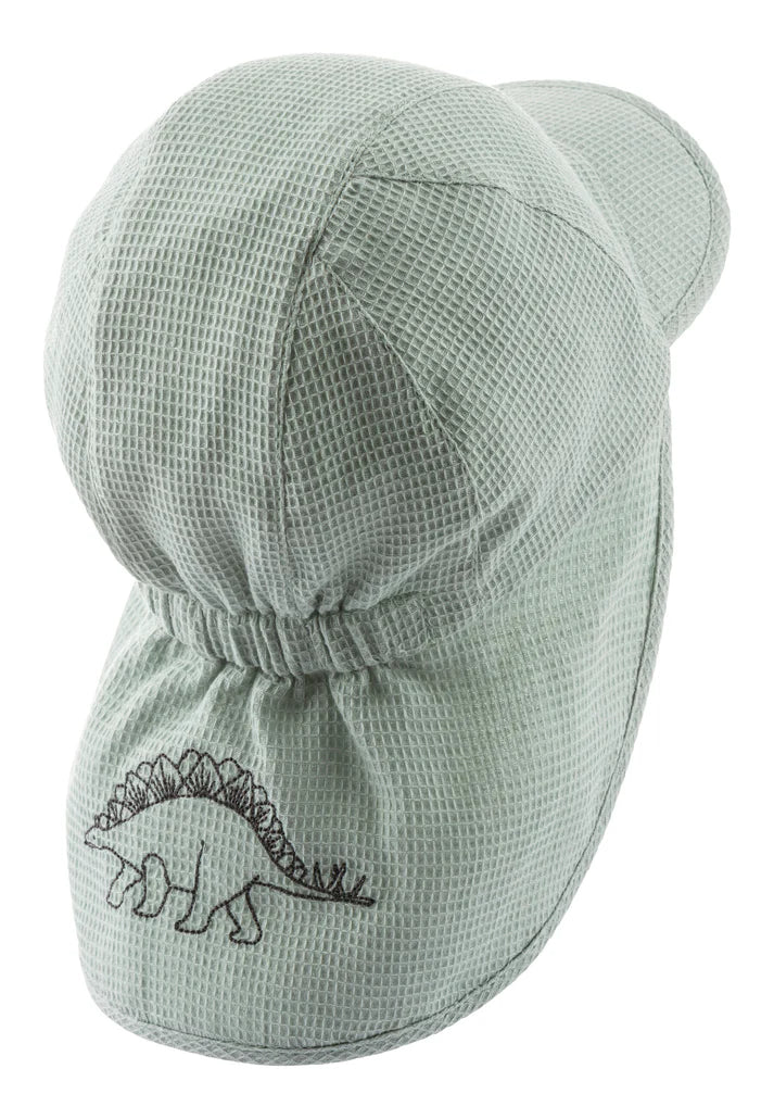 Sterntaler Schirmmütze UV30 mit Nackenschutz 1612544 – Dino Steingrün