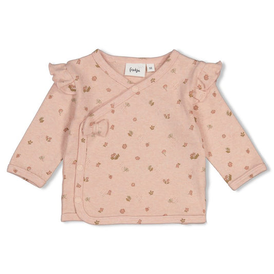 feetje Geripptes Wickelshirt- rosa