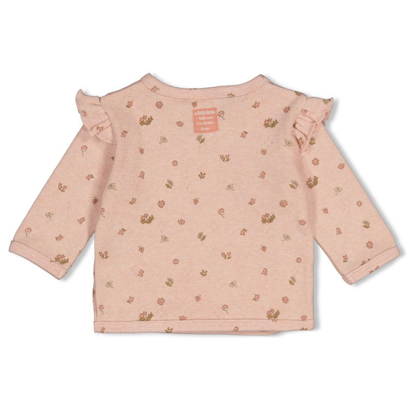 feetje Geripptes Wickelshirt- rosa