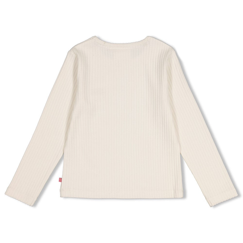 Jubel Gerippte Longsleeve Moon Flowers Offwhite 91600471