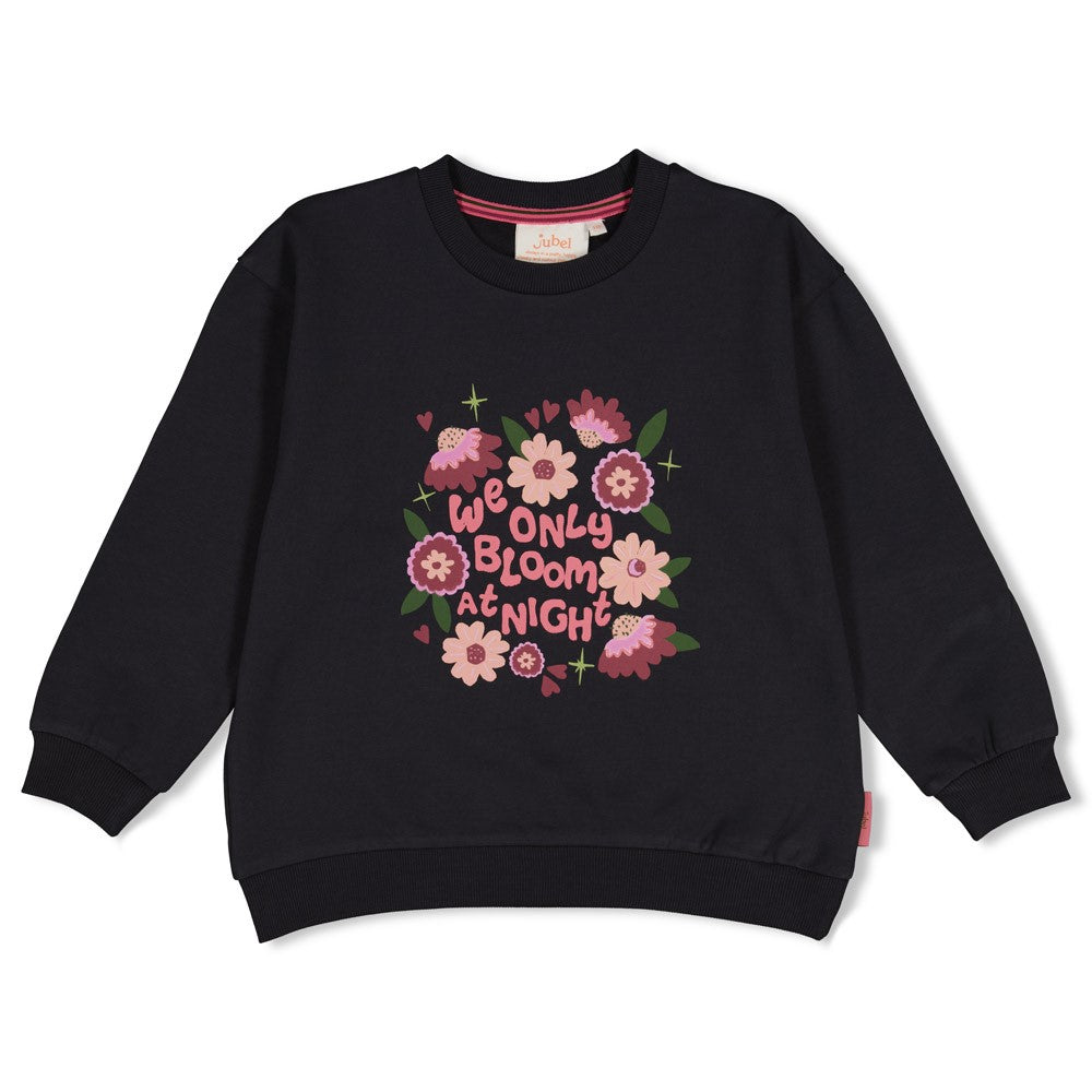 Jubel Sweater Relaxed Fit Moon Flowers Anthrazit 91600479