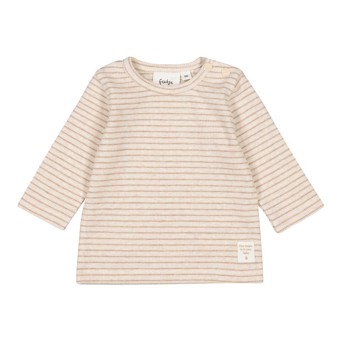 feetje Shirt langarm Ringel Ripp taupe