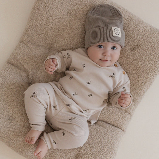 Cosy Roots Organic Rib Leggings - Tiny Olives