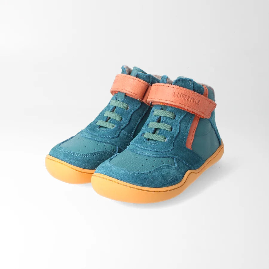 bLIFESTYLE Barfuß-Sneaker / Halbschuh BREIT anurafroschSTYLE petrol