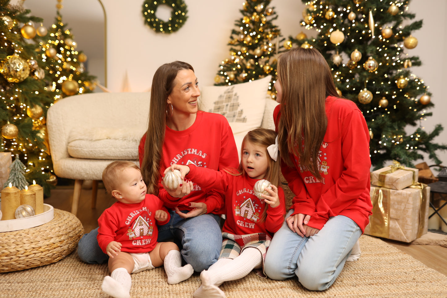 Christmas Crew Sweatshirt Frauen rot