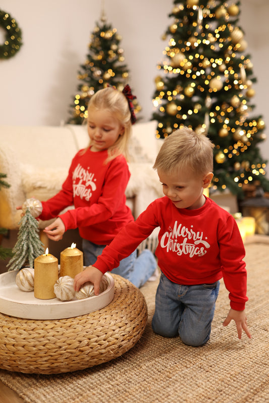 Merry Christmas Kinder Sweatshirt rot