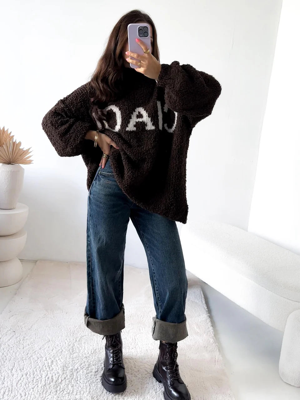 Pullover CIAO Chocolate mit Creme