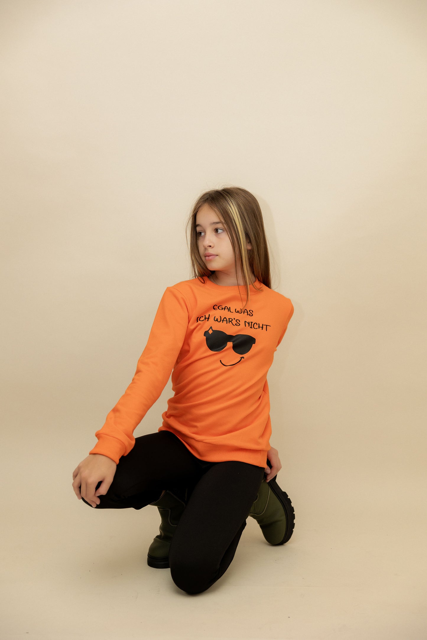 "Egal was ich war‘s nicht" Sweatshirt orange