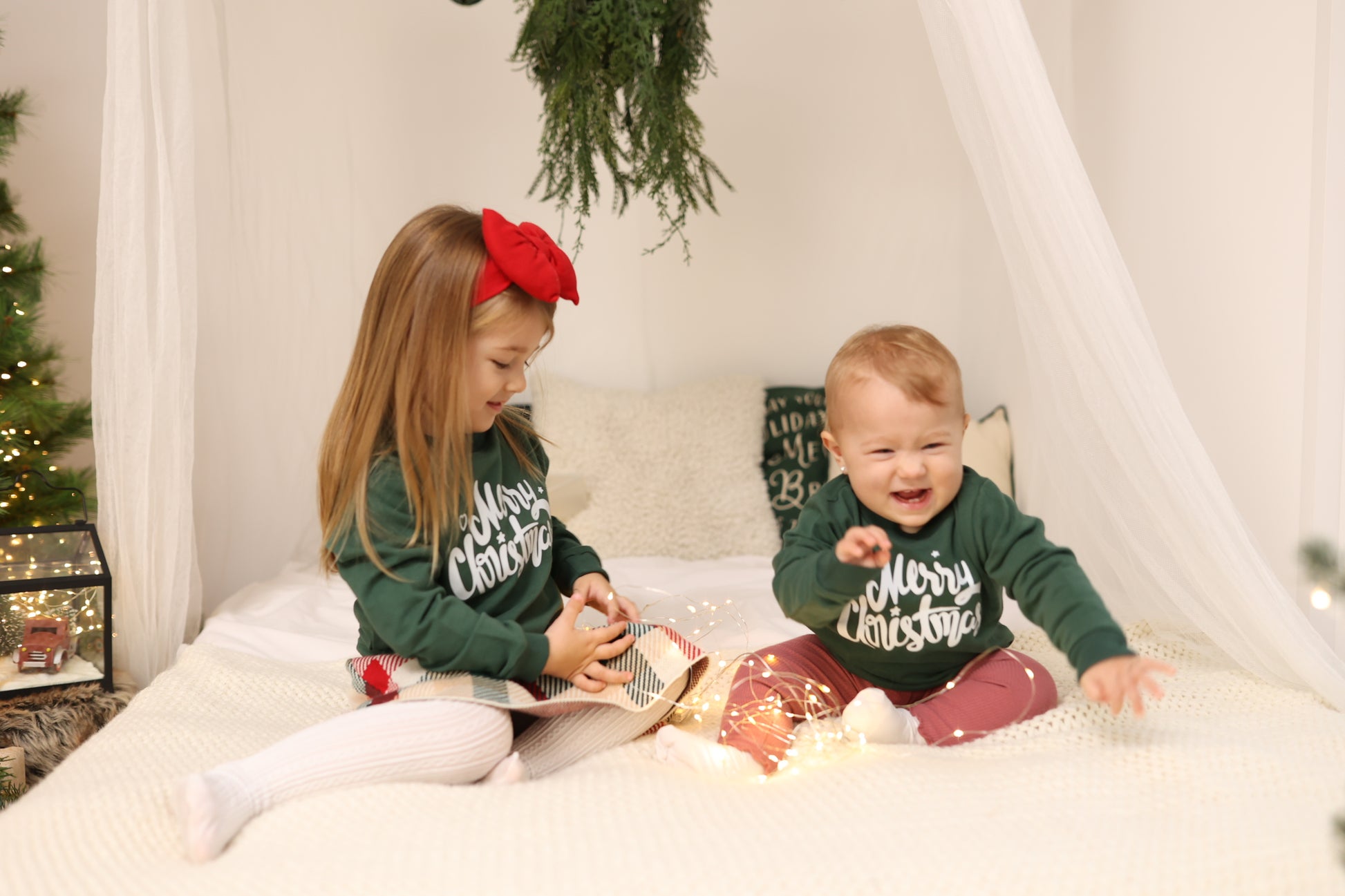 Merry Christmas Kinder Sweatshirt Grün