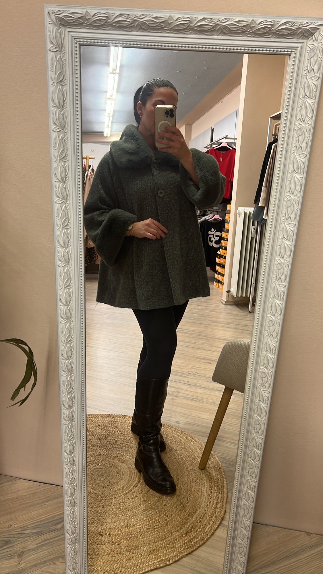 Damen Poncho/ Mantel green