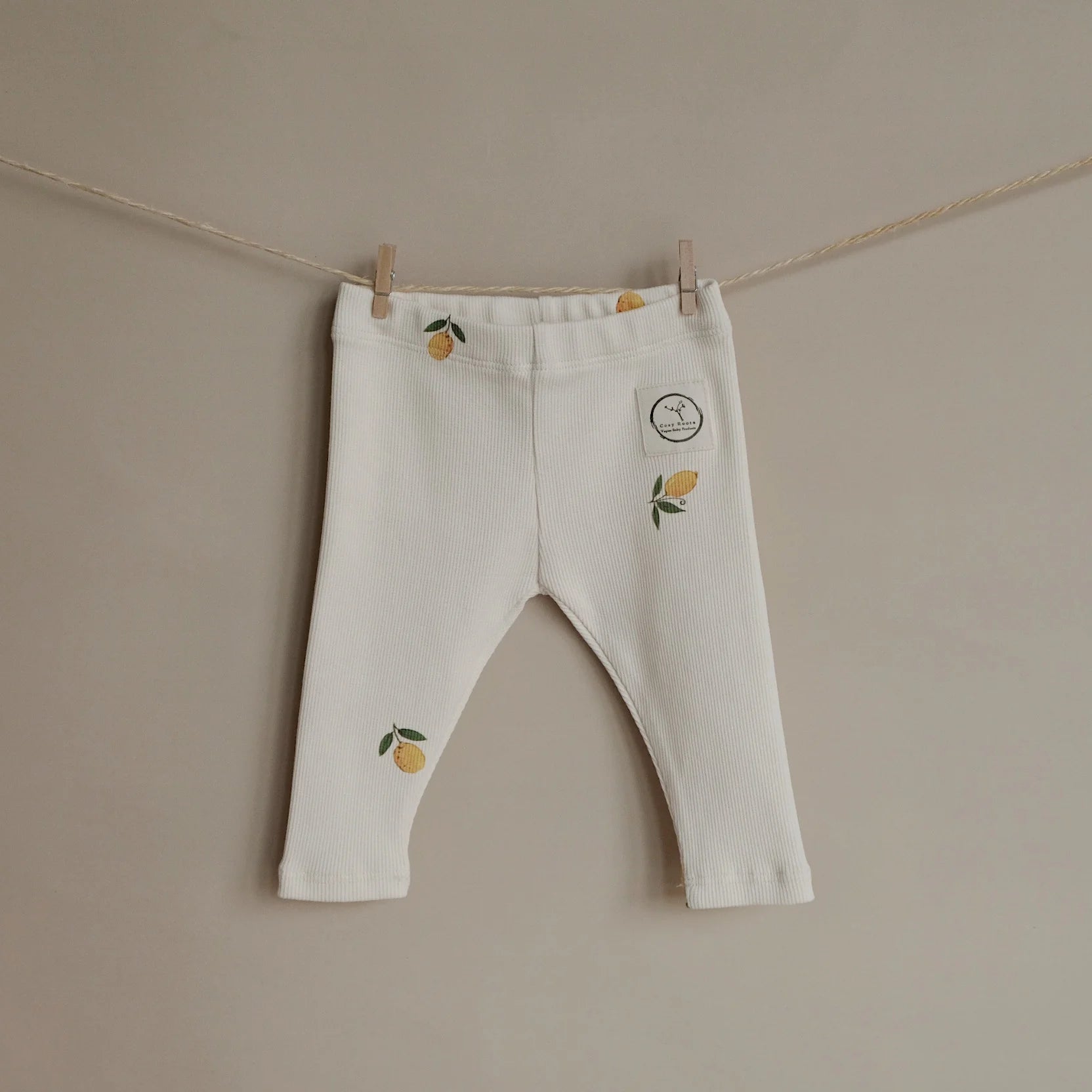 Cosy Roots Organic Rib Leggings - Pure Lemon