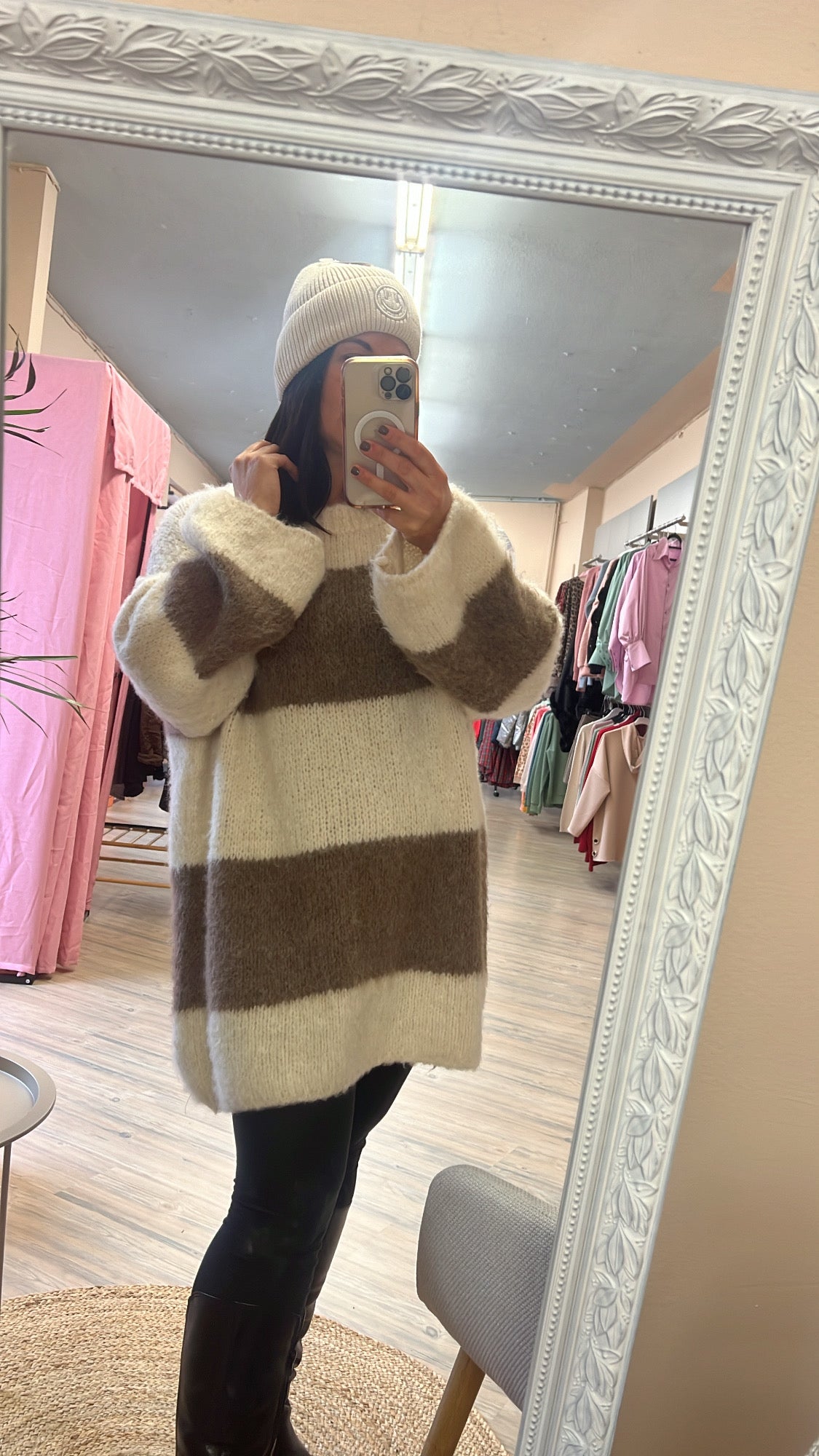 Strickkleid Oversize braun