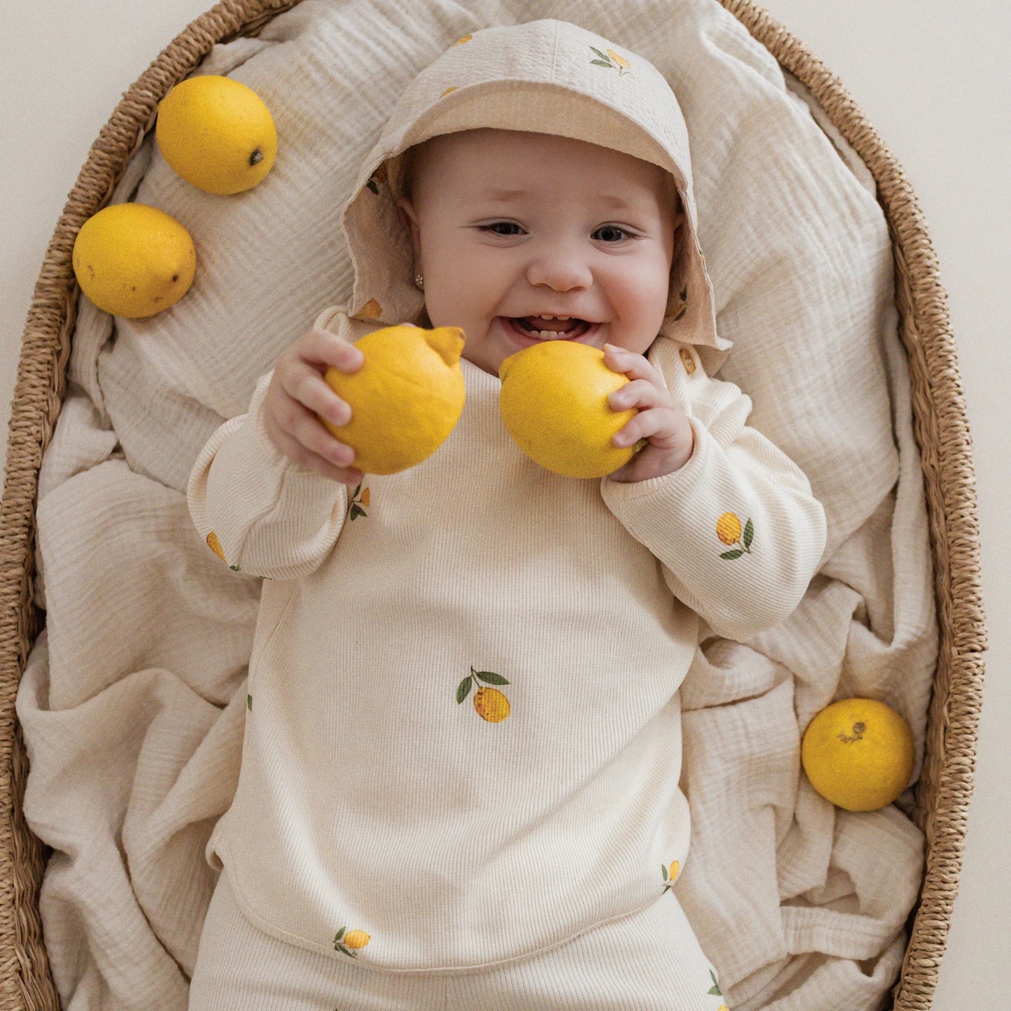 Cosy Roots Organic Rib Sweatshirt - Pure Lemon