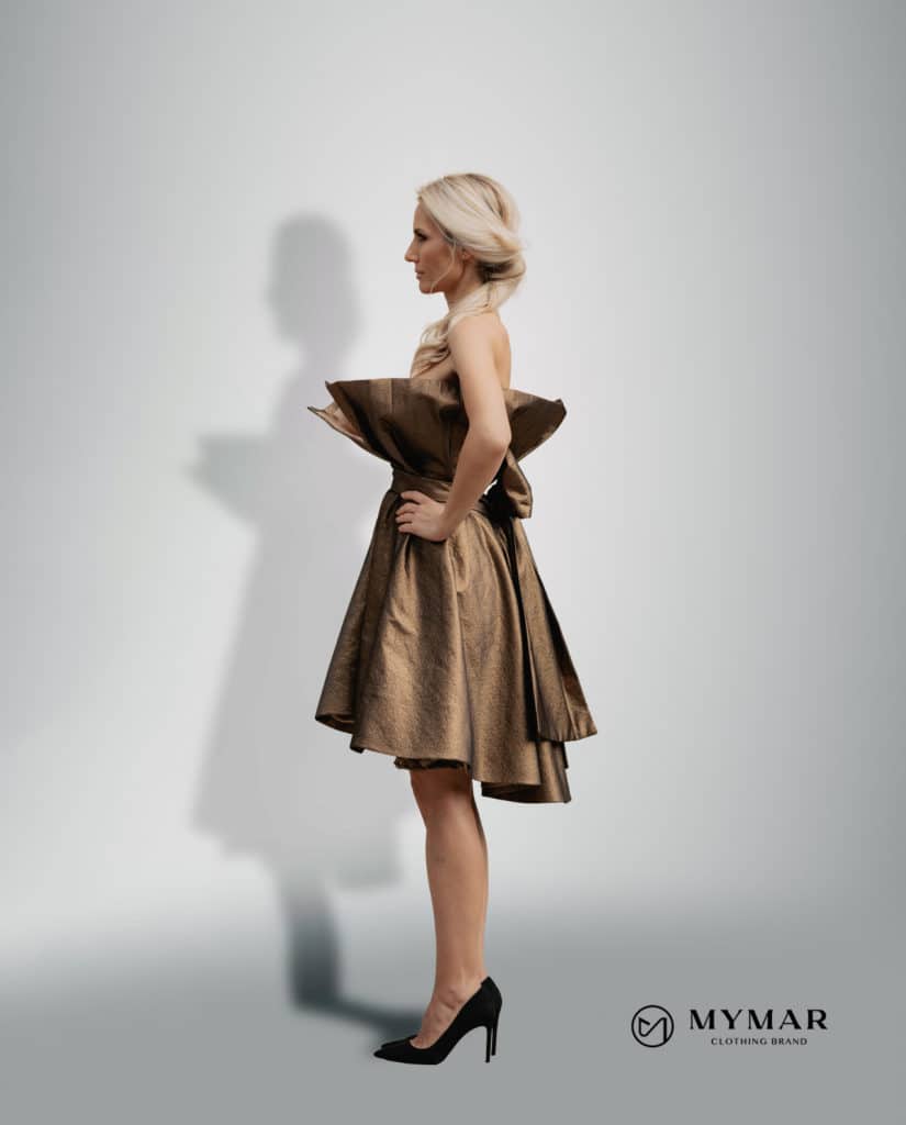 MYMAR Italy Design Mode -Goldene Mantel A-Linie