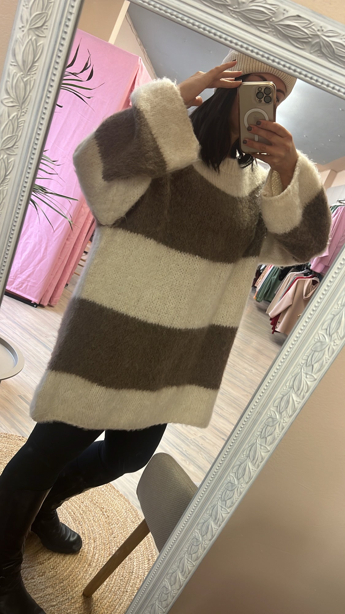 Strickkleid Oversize braun