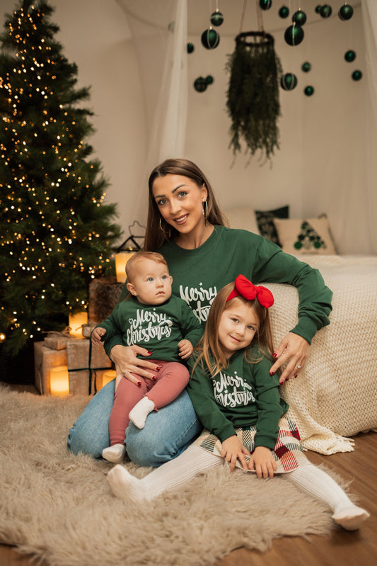 Merry Christmas Frauen Sweatshirt grün