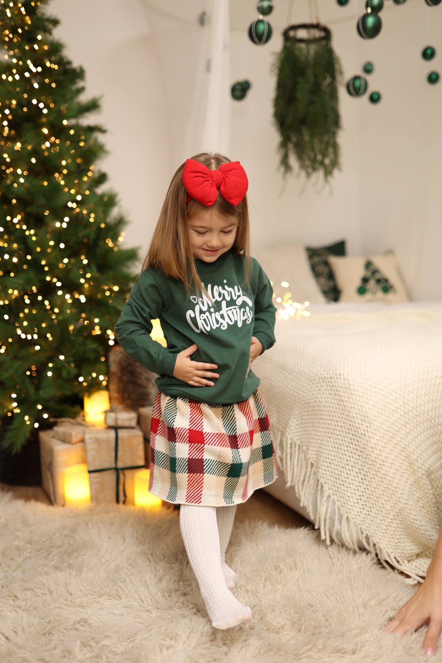 Merry Christmas Kinder Sweatshirt Grün