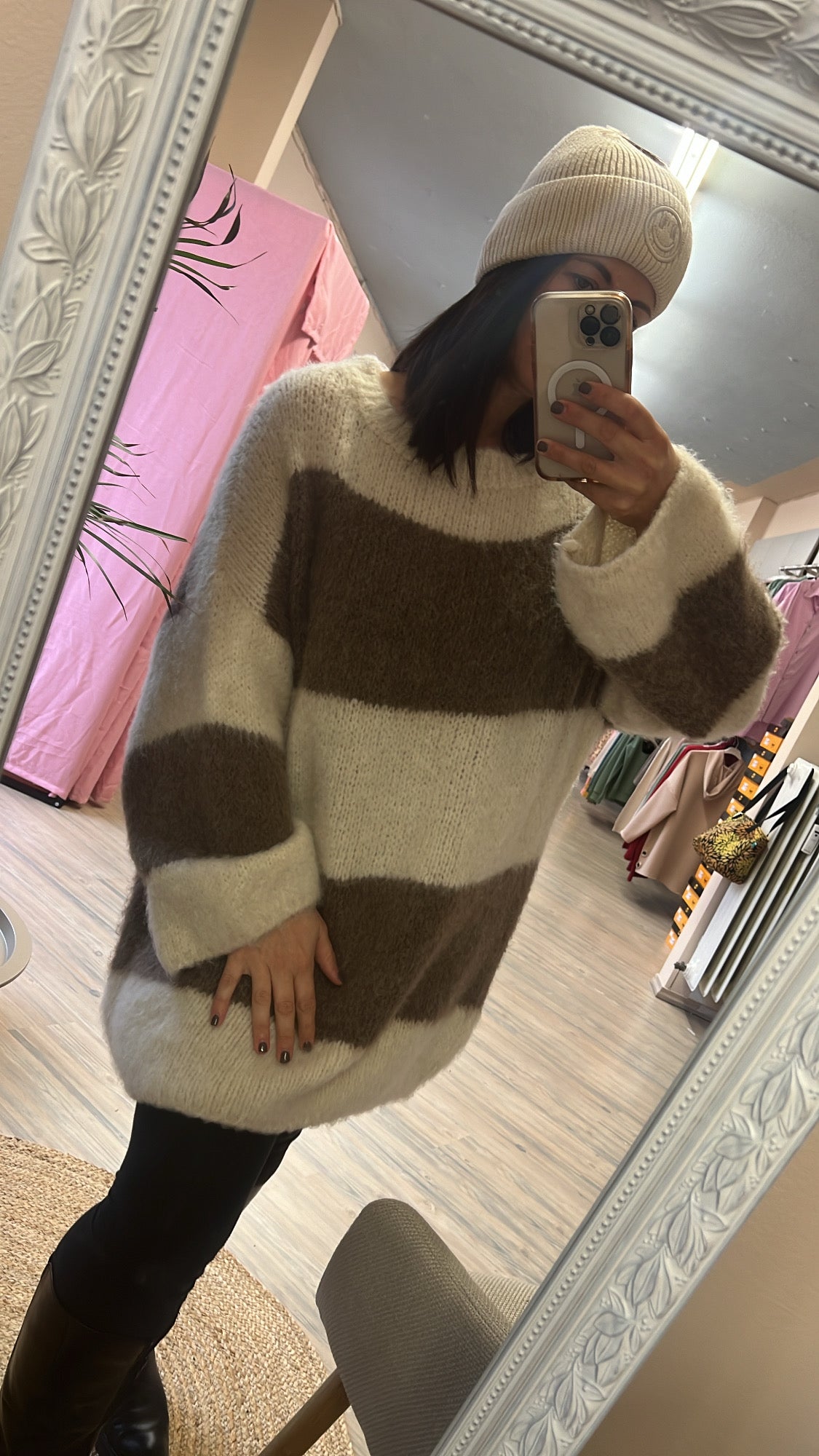 Strickkleid Oversize braun