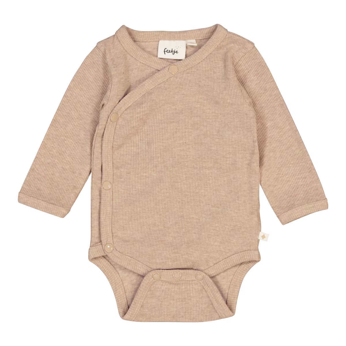 feetje Wickelbody langarm Ripp taupe
