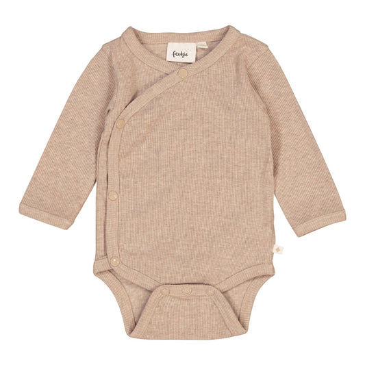 feetje Wickelbody langarm Ripp taupe