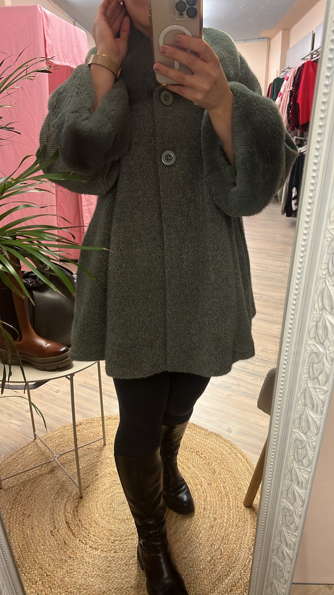 Damen Poncho/ Mantel green