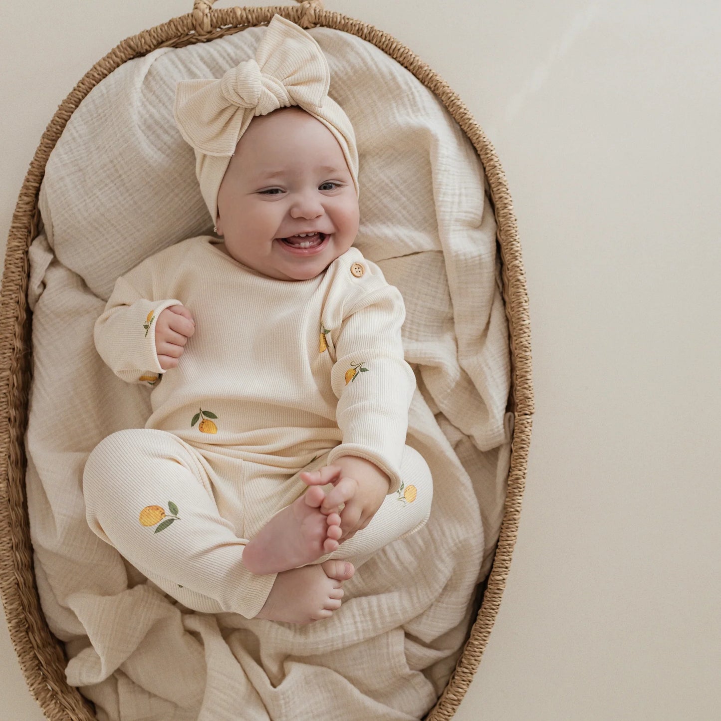 Cosy Roots Organic Rib Leggings - Pure Lemon