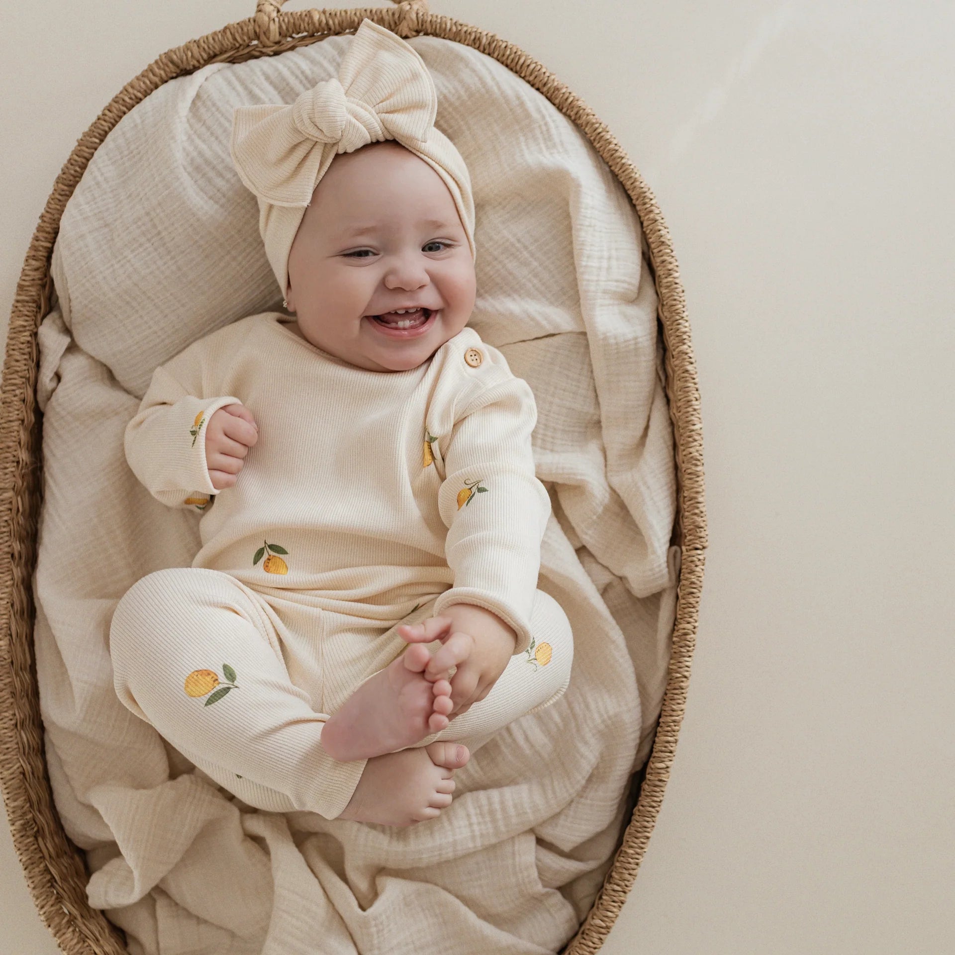 Cosy Roots Organic Rib Leggings - Pure Lemon