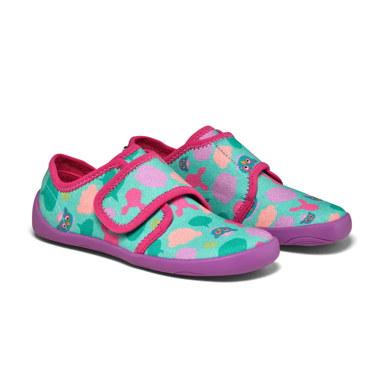 Slipper Cotton Movy Owl Turquoise