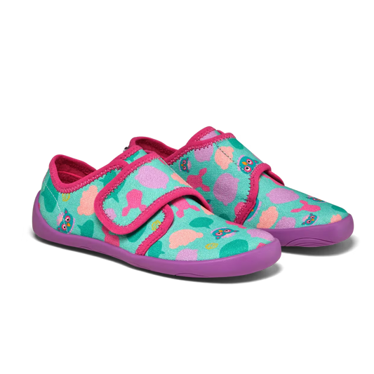 Slipper Cotton Movy Owl Turquoise