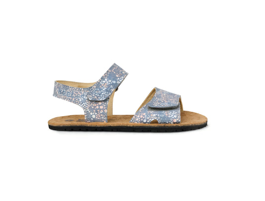 Koel Sandal Ashley Fantasy Jeans – Kinder Barfußsandale in Jeans-Blau mit Fantasymuster